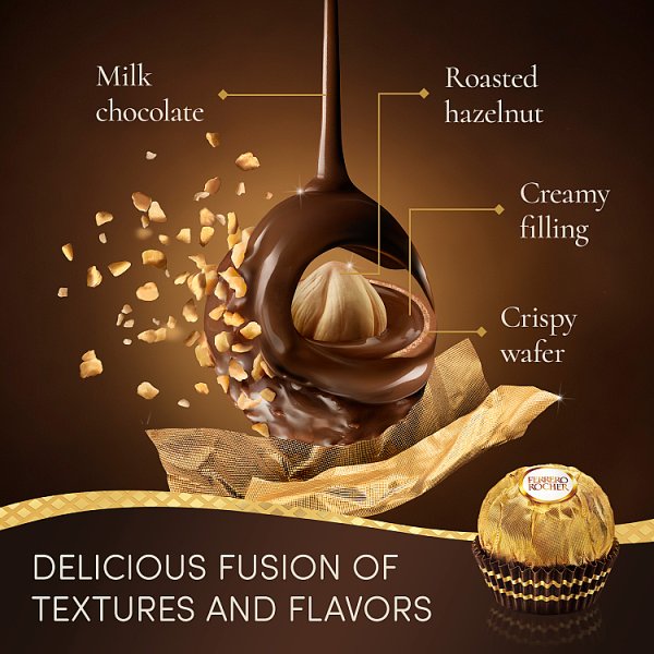 Ferrero Rocher Milk Chocolate Hazelnut Pralines Treat Pack 3 Pieces 37.5g (16 x 37.5g)