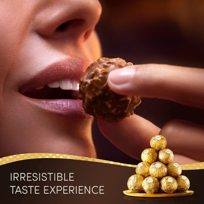 Ferrero Rocher Milk Chocolate Hazelnut Pralines Treat Pack 3 Pieces 37.5g (16 x 37.5g)