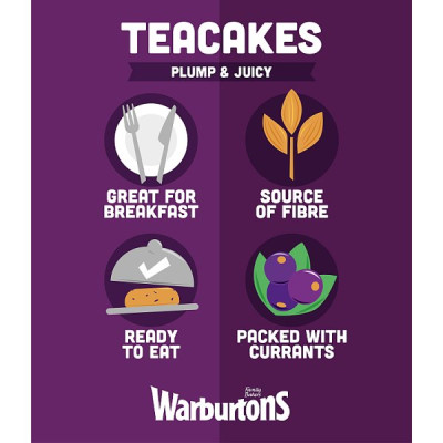 Warburtons 4 Fruity Teacakes (1 x 4s)