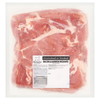 Becketts Bacon & Gammon Misshapes with Added Water (4 x 2.27kg)