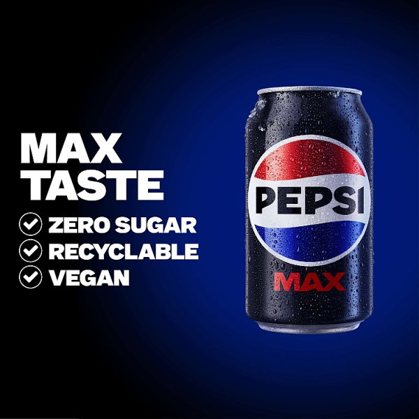Pepsi Max No Sugar Cola Can 330ml (24 x 330ml)