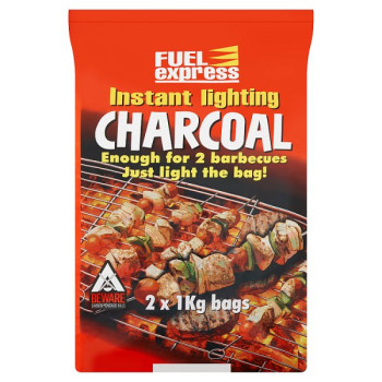 Fuel Express Instant Lighting Charcoal 2 x 1kg (2kg) (1 x 2kg)
