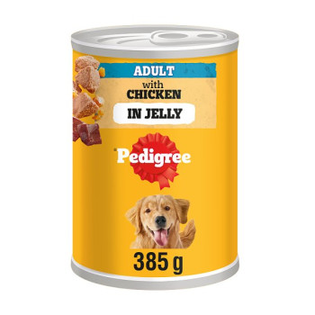 PEDIGREE® Adult Wet Dog Food Chunks in Jelly with Chicken 385g Can (12 x 385g)
