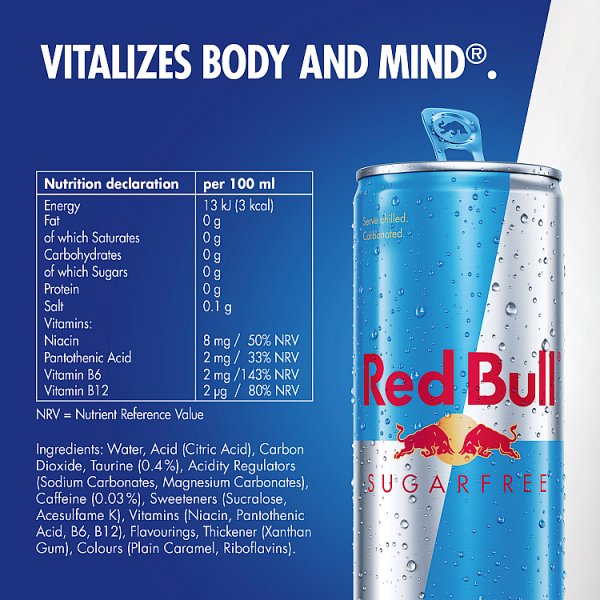 Red Bull Sugarfree Energy Drink 250ml (24 x 250ml)