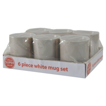 Sabichi 6 Piece White Mug Set (6 x 6s)