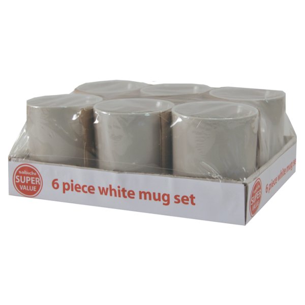Sabichi 6 Piece White Mug Set (1 x 6s)
