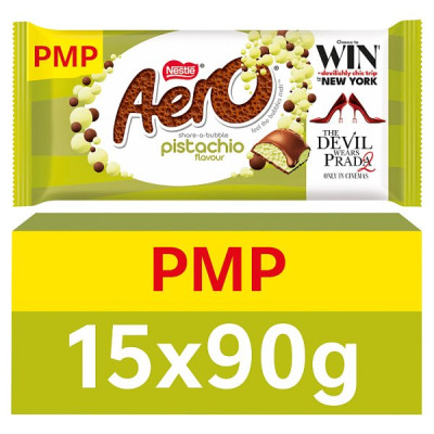 Aero Pistachio Flavour Milk Chocolate Sharing Bar 90g (15 x 90g)