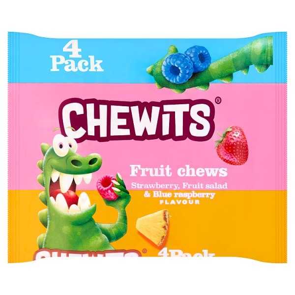 Chewits Strawberry, Fruit Salad & Blue Raspberry Flavour Fruit Chews 4 x 30g (13 x 4pk)