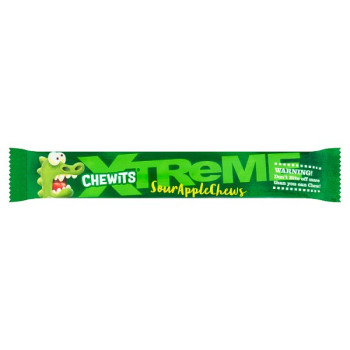 Chewits Xtreme Extreme Sour Apple Chews 34g (24 x 34g)