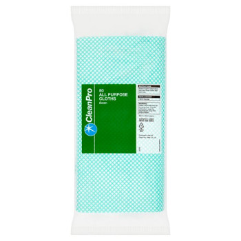 CleanPro 50 All Purpose Cloths Green (1 x 50pk)