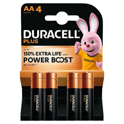 DURACELL Plus AA Batteries (4 Pack) – Power Boost Alkaline Batteries 1.5V (20 x 4pk)
