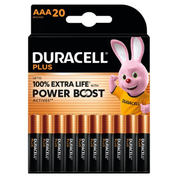 DURACELL Plus AAA Batteries (20 Pack) – Power Boost Alkaline Batteries 1.5V (10 x 20pk)