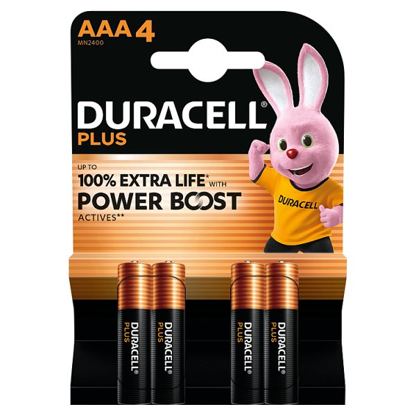 DURACELL Plus AAA Batteries (4 Pack) – Power Boost Alkaline Batteries 1.5V (10 x 4pk)