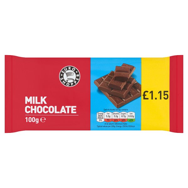 Euro Shopper Milk Chocolate 100g (28 x 100g)