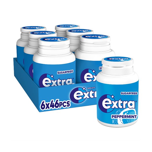 Extra Chewing Gum Bottle Sugar Free Peppermint x46 Pieces (6 x 46pk)