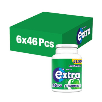 Extra Chewing Gum Bottle Sugar Free Spearmint x46 Pieces PMP £2.50 (6 x 46pk)