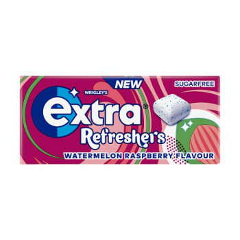 Extra Refreshers Watermelon Raspberry Flavour Sugarfree Chewing Gum Handy Box 7 Pieces (16 x 7pc)