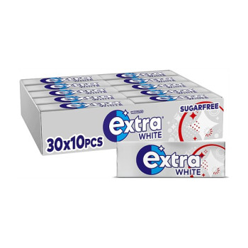 Extra White Chewing Gum Sugar Free x10 Pieces (30 x 10pk) Extra White Chewing Gum Sugar Free x10 Pieces (30 x 10pk)