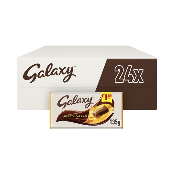 Galaxy Smooth Caramel & Milk Chocolate Block Bar 135g (24 x 135g)