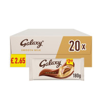 Galaxy Smooth Milk Chocolate Bar Large Block 180g (20 x 180g)