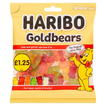 HARIBO Goldbears Jelly Fruit Flavour Sweets Sharing Bag 140g (12 x 140g)