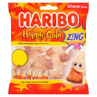 HARIBO Happy Cola Zing Fizzy & Jelly Sweets Sharing Bag 140g (12 x 140g)