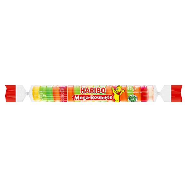 HARIBO Mega-Roulette Jelly Fruit Sweets Fun Size Pack 45g (40 x 45g) HARIBO Mega-Roulette Jelly Fruit Sweets Fun Size Pack 45g (40 x 45g)