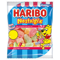 HARIBO Nostalgix Sugar Coated Fruit & Cola Flavour Jelly Sweets 140g (12 x 140g)