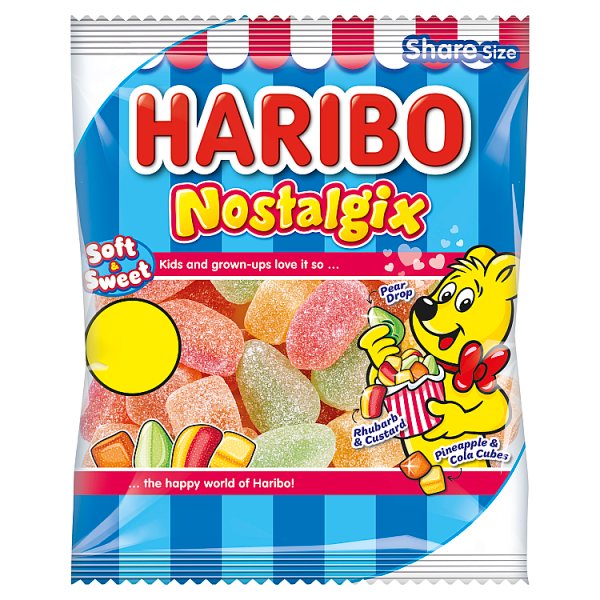 HARIBO Nostalgix Sugar Coated Fruit & Cola Flavour Jelly Sweets 140g (12 x 140g)