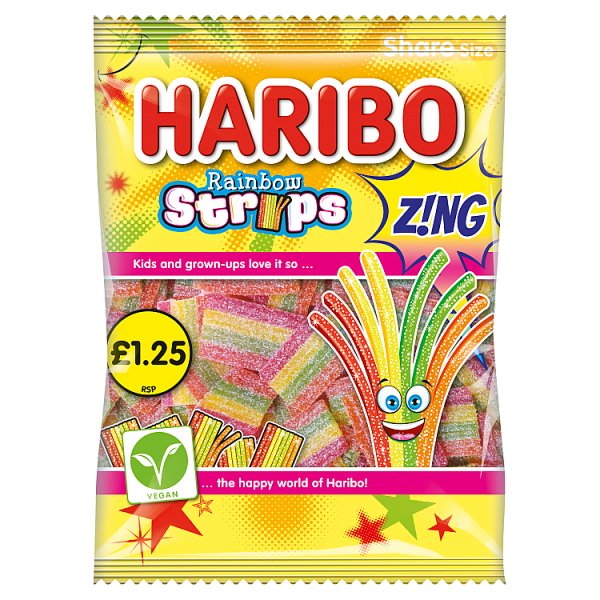 HARIBO Rainbow Strips Zing 130g (12 x 130g)