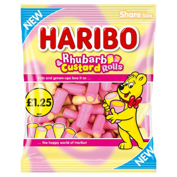 HARIBO Rhubarb & Custard Rolls 140g (12 x 140g)