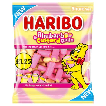 HARIBO Rhubarb & Custard Rolls 140g (12 x 140g) HARIBO Rhubarb & Custard Rolls 140g (12 x 140g)