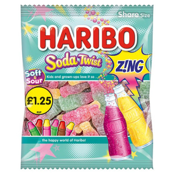 HARIBO Soft & Sour Soda Twist 140g (12 x 140g)