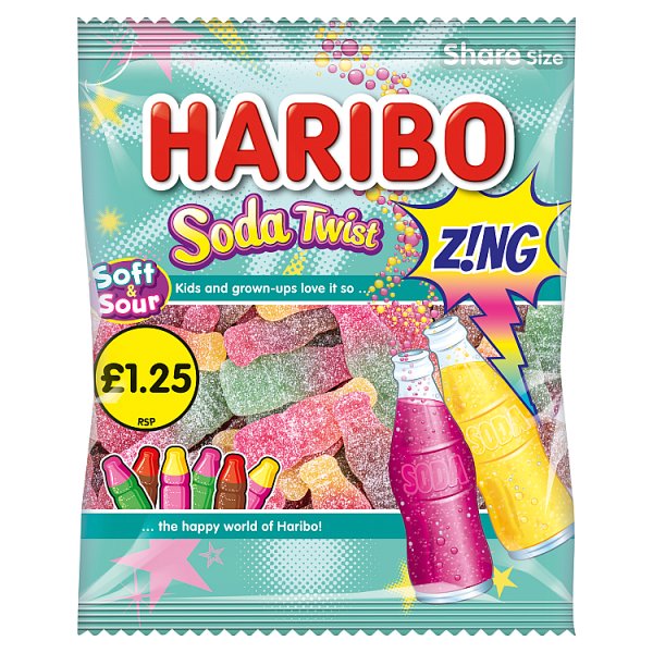 HARIBO Soft & Sour Soda Twist 140g (12 x 140g)