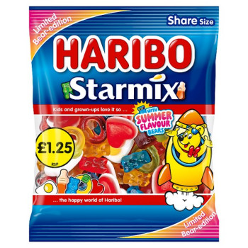 HARIBO Starmix Fruit & Cola Flavour Jelly & Foam Sweets Sharing Bag 140g (12 x 140g)