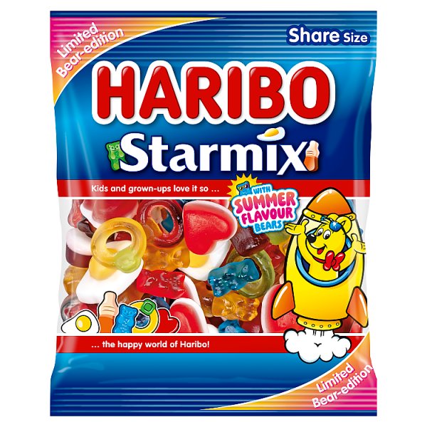 HARIBO Starmix Fruit & Cola Flavour Jelly & Foam Sweets Sharing Bag 160g (12 x 160g)