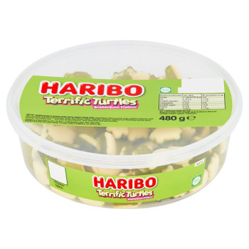 HARIBO Terrific Turtles Bubblegum Flavour Jelly & Foam Sweets Tub 480g (8 x 150pc)