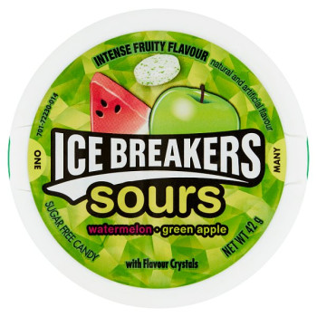 Ice Breakers Sours Watermelon Green Apple 42g (8 x 42g) Ice Breakers Sours Watermelon Green Apple 42g (8 x 42g)
