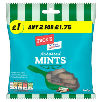Jack's Assorted Mints 140g (12 x 140g)
