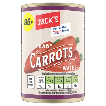 Jack's Baby Carrots in Water 300g (12 x 300g)