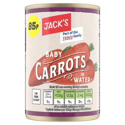 Jack's Baby Carrots in Water 300g (12 x 300g)