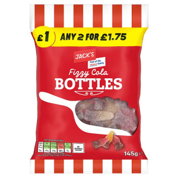 Jack's Fizzy Cola Bottles 145g (10 x 140g)