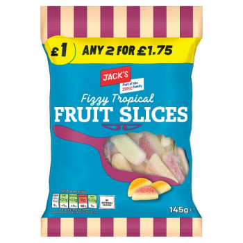 Jack's Fizzy Tropical Fruit Slices 145g (10 x 140g)