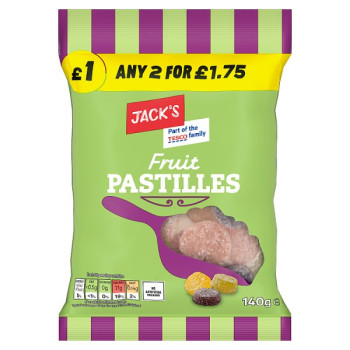 Jack's Fruit Pastilles 140g (10 x 140g)