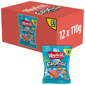 Maynards Bassetts Fizzy Fish Jelly 110g (12 x 110g)