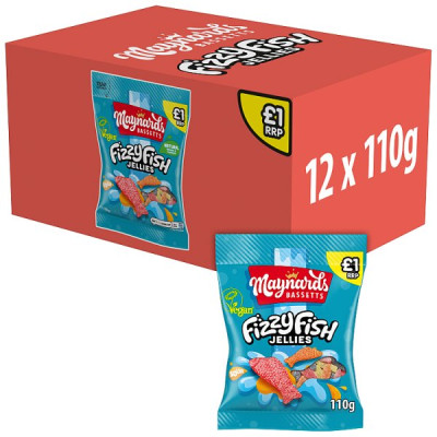 Maynards Bassetts Fizzy Fish Jelly 110g (12 x 110g)