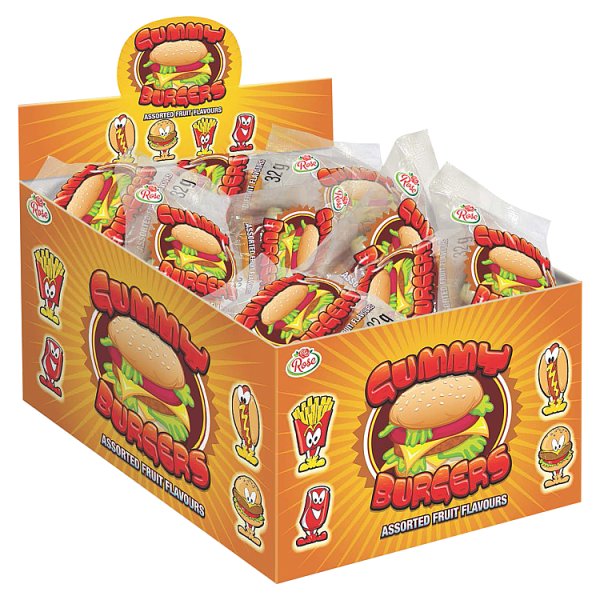 Rose Gummy Burgers Assorted Fruit Flavours 24 x 32g (768g) (24 x 32g)