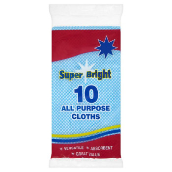 Super Bright 10 All Purpose Cloths (10 x 10pk)
