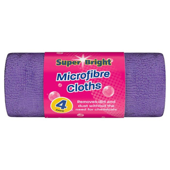 Super Bright 4 Microfibre Cloths (10 x 4s)