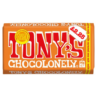 Tony's Chocolonely Milk Caramel Sea Salt 90g (21 x 90g)
